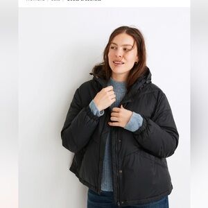 Madewell packable black puffer coat Xxs
